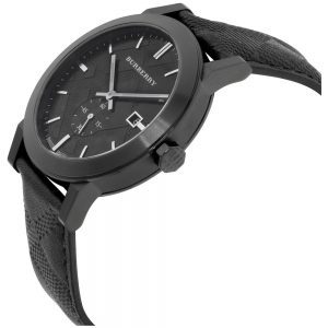 שעון יד BURBERRY רצועת עור שחורה קלאסי לגבר BU9906 ברברי