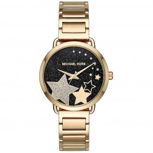 שעון יד מייקל קורס כוכבים זהב צהוב לאישה דגם MK3794