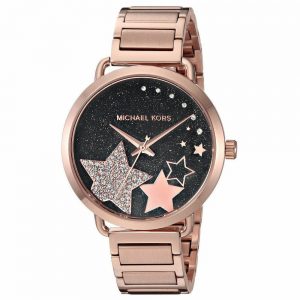 שעון יד מייקל קורס כוכבים זהב אדום לאישה דגם MK3795