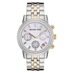 שעון יד מבית האופנה מייקל קורס משולב זהב וכסף MK5057 כרונוגרף לאישה