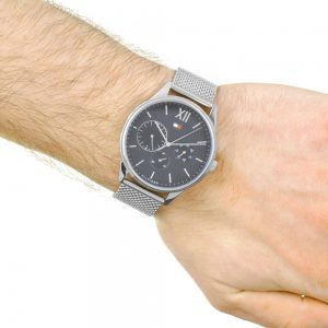 שעון יד טומי הילפיגר רשת לוח שחור לגבר 1791415 על יד