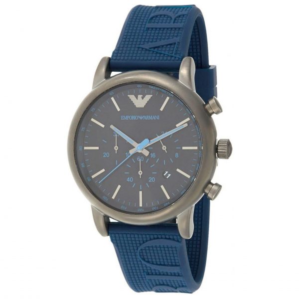 שעון יד ARMANI רצועת סיליקון כחולה לגבר AR11023 פרופיל