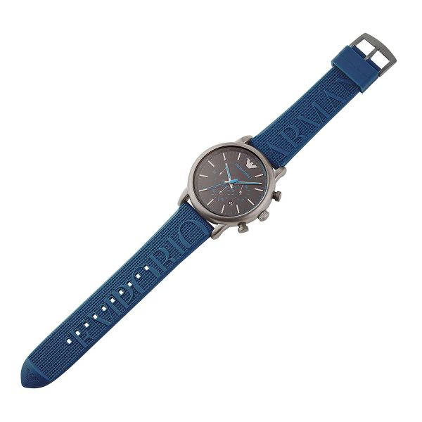 שעון יד ARMANI רצועת סיליקון כחולה לגבר AR11023