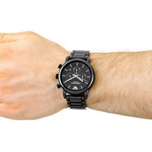 שעון יד ARMANI קרמיקה שחורה לגבר דגם AR1507