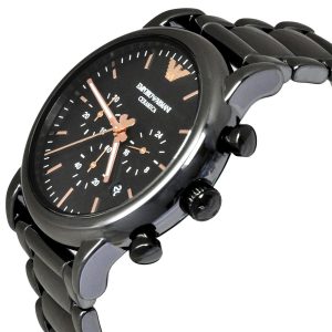 שעון יד ארמני קרמיקה שחורה לגבר דגם AR1509 פרופיל