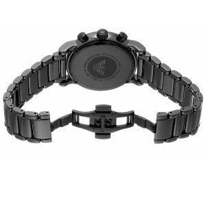 שעון יד ארמני קרמיקה שחורה לגבר דגם AR1509 מאחור