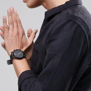 שעון יד ARMANI רשת מושחר לגבר דגם AR1968