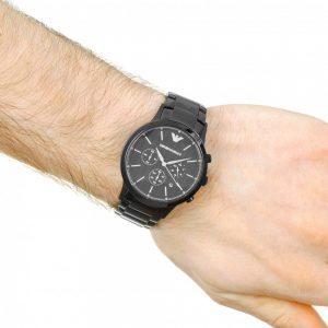 שעון יד ארמני שחור לגבר דגם AR2485