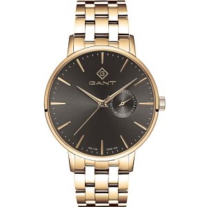 שעון יד גאנט לגבר מוזהב רקע שחור דגם G105010