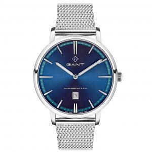 שעון יד גאנט רצועת רשת לוח כחול לגבר דגם G109006