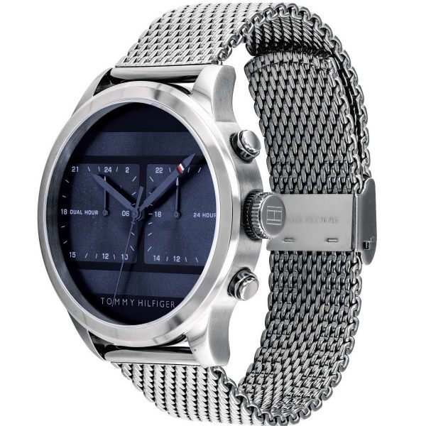 שעון יד טומי לגבר DUAL TIME רצועת רשת דגם 1791596