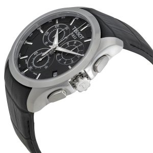 שעון יד טיסוט לגבר דגם קורטייר T035.617.16.051.00 רצועת עור שחורה