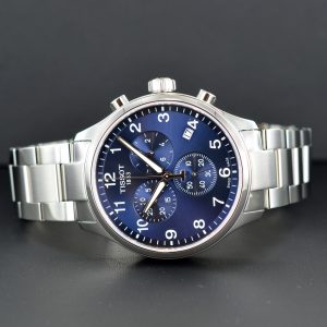 שעון יד טיסו רצועת מתכת רקע כחול לגבר דגם T116.617.11.047.01