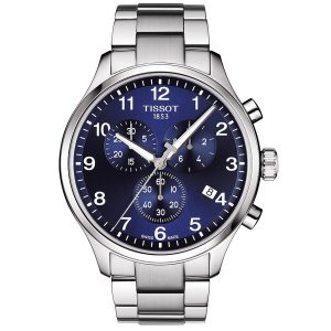 שעון יד TISSOT רצועת מתכת רקע כחול לגבר דגם T116.617.11.047.01