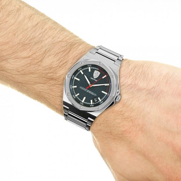 שעון יד פרארי לגבר רצועת מתכת דגם 0830530 על יד