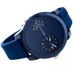 שעון יד טומי הילפיגר רצועת סיליקון כחולה לגבר 1791556 מהצד