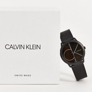 שעון יד קלווין קליין מושחר לאישה K3M5245X CK עם קופסא