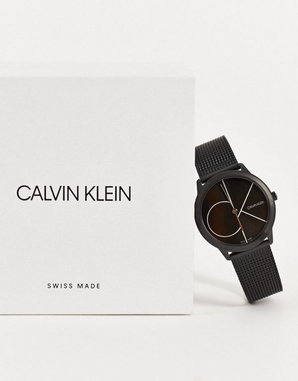 שעון יד קלווין קליין מושחר לאישה K3M5245X CK עם קופסא