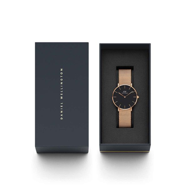 שעון יד דניאל וולינגטון רשת זהב אדום DW00100303 גודל 36 מ"מ על יד עם קופסא
