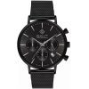 שעון יד גאנט לגבר רצועת רשת שחורה מחוגים כסופים דגם G123009