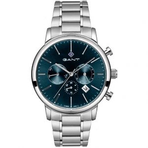 שעון יד גאנט לגבר רצועת מתכת לוח כחול G132004