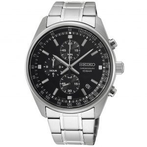 שעון יד לגבר SEIKO לוח שחור צלילה 100 מ' דגם SSB377