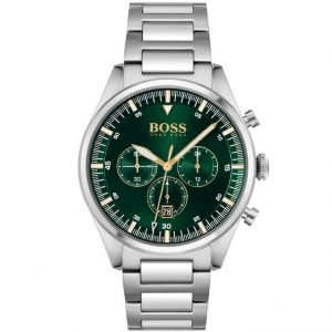שעון יד HUGO BOSS לגבר רקע ירוק דגם 1513868