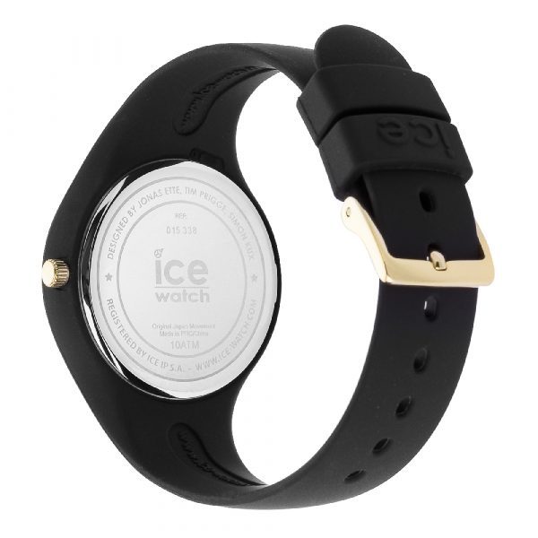 שעון יד ICE לאישה 015338 שחור זהב בשילוב מספרים תמונה אחורית
