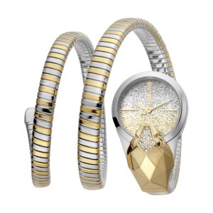 שעון יד קוואלי נחש לאישה דגם JC1L114M0065 בשילוב זהב וכסף