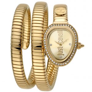 שעון יד CAVALLI נחש לאישה דגם JC1L120M0025 לוח זהב