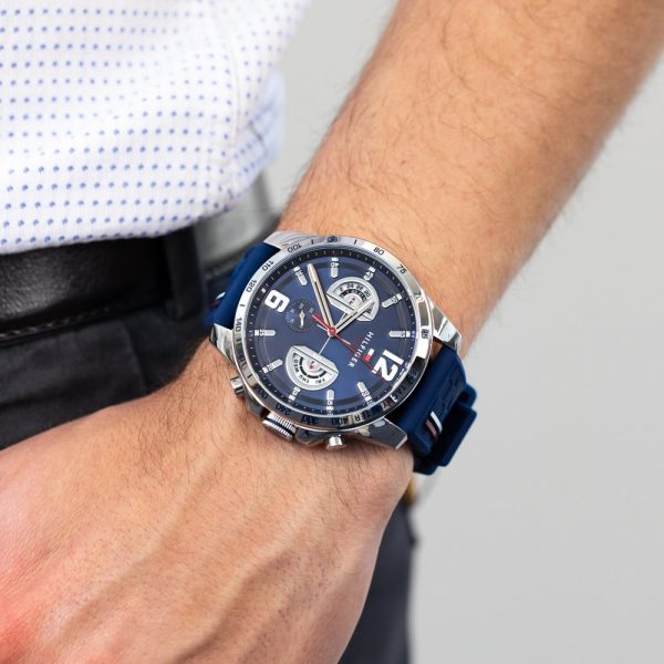 שעון יד טומי הילפיגר סיליקון כחול לגבר דגם 1791476