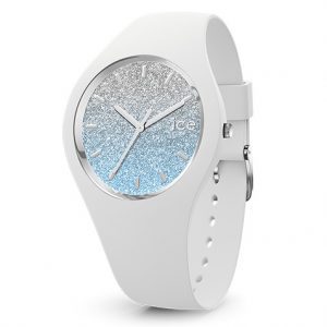 שעון יד ICE WATCH לבן לאישה עם רקע כחול מנצנץ 013425