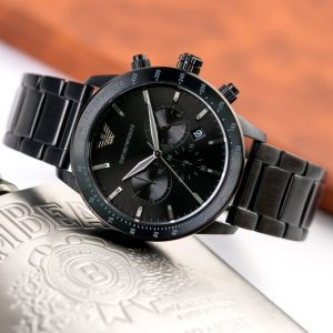 שעון יד ארמני לגבר שחור מט AR11242
