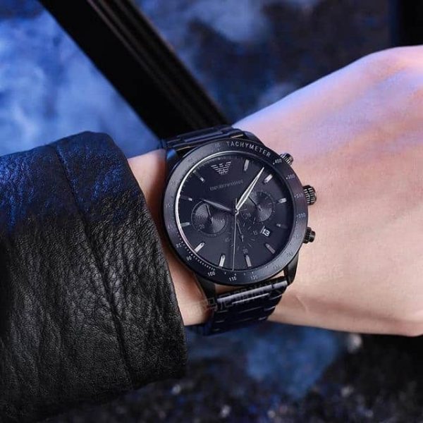 שעון יד EMPORIO ARMANI לגבר שחור מט חדש AR11242