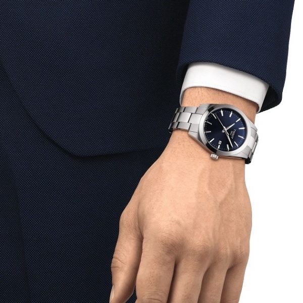 שעון יד טיסוט TISSOT לגבר קלאסי רקע כחול דגם T127.410.11.041.00