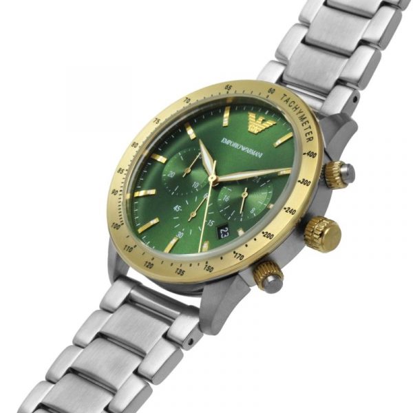 שעון יד ארמני זהב בשילוב ירוק לגבר ar11454