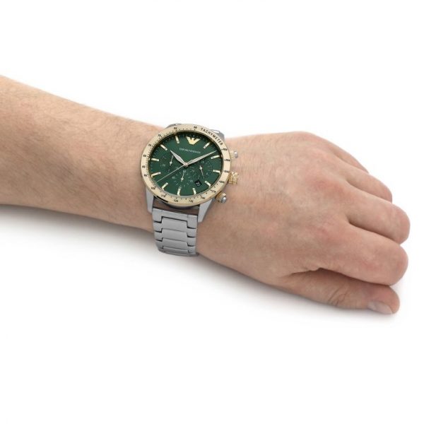 שעון ארמני לגבר ירוק זהב ar11454