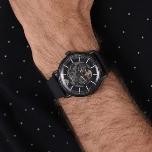 שעון יד אימפוריו ארמני אוטומטי לגבר רצועת עור דגם AR60028