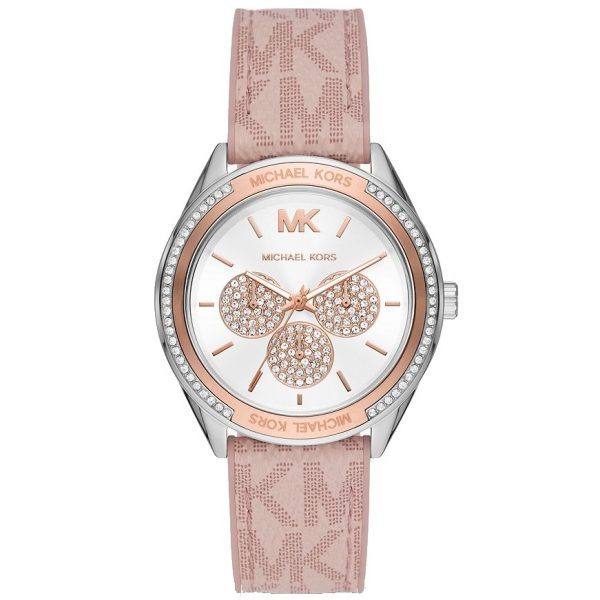שעון מבית מייקל קורס שעונים לאישה רצועת סיליקון לוגו MK ורוד דגם MK7206