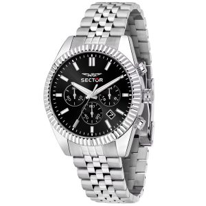 שעון יד SECTOR לגבר רצועת מתכת לוח שחור דגם r3273640001