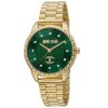 שעון יד JUST CAVALLI קוואלי זהב רקע ירוק לאישה דגם JC1L176M0065