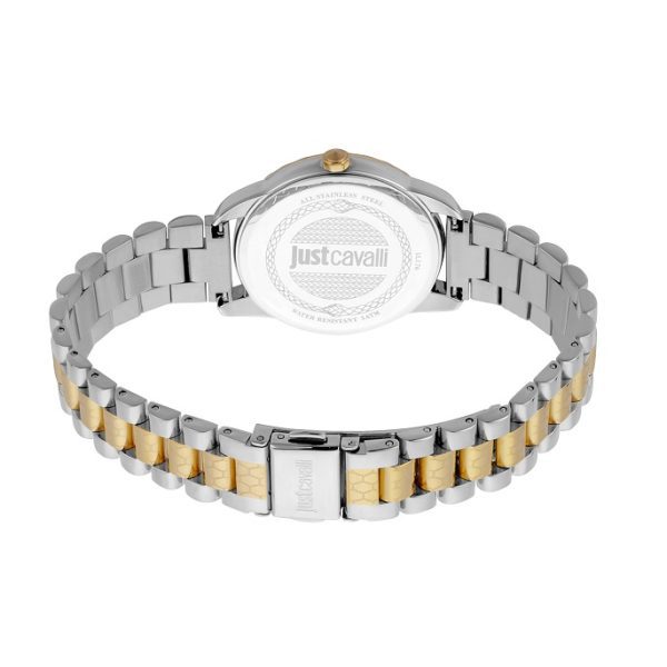 שעון יד JUST CAVALLI קוואלי משולב זהב כסף לאישה דגם JC1L176M0085 מאחור