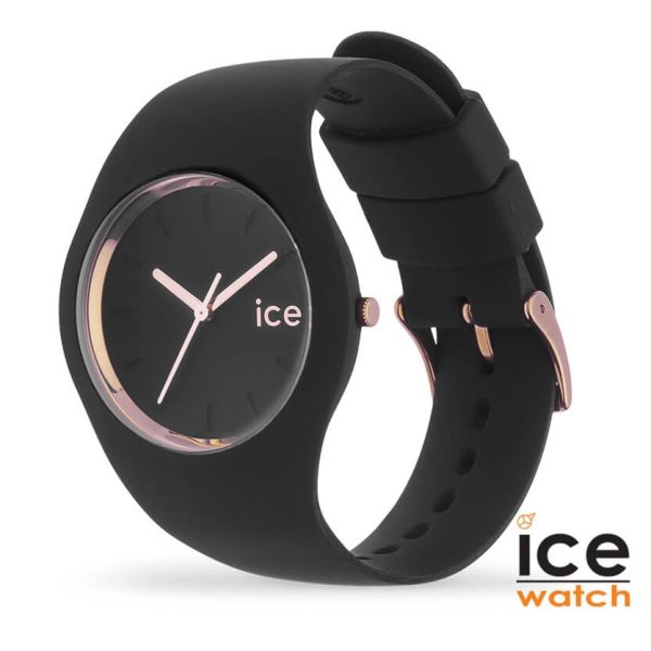 שעון יד ICE רצועת סיליקון שחורה לאישה 000980