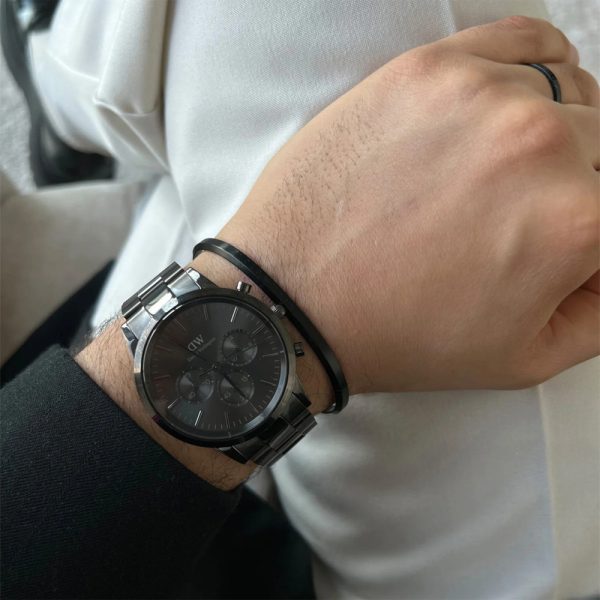 שעון יד daniel wellington מושחר כרונו לגבר דגם DW00100642