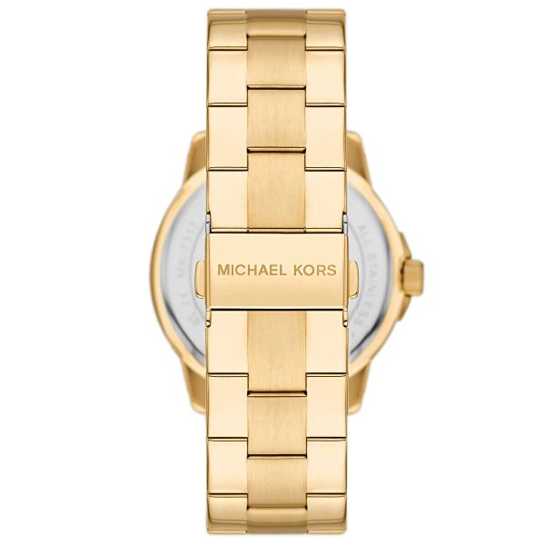 שעון יד מייקל קורס מוזהב לוגו MK לאישה MK7317 מאחור