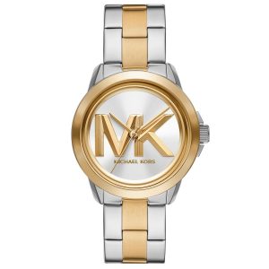 שעון יד מייקל קורס כסוף זהב לוגו MK לאישה MK7319