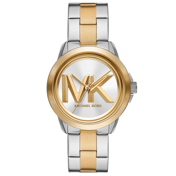 שעון יד מייקל קורס כסוף זהב לוגו MK לאישה MK7319