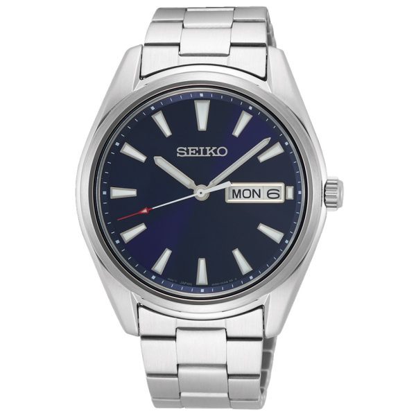 שעון יד סייקו SEIKO לגבר כסף לוח כחול דגם SUR343P1
