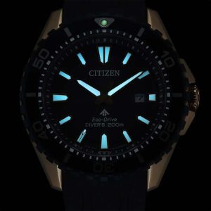 שעון יד CITIZEN צלילה לגבר רצועת סיליקון bn0196-01l סיטיזן מחוגים זוהרים