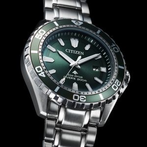 שעון יד צלילה לגבר CITIZEN כסוף לוח ירוק bn0199-53x
